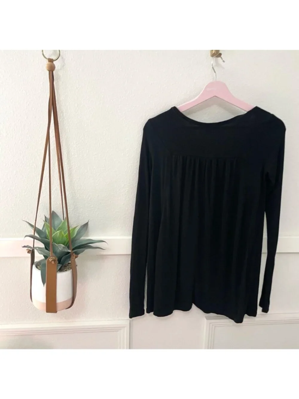 We the Free x Free People Love Valley Top Black Long Sleeve Size XS